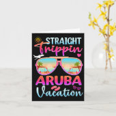 Straight Trippin Aruba 2025 Beach Summer Vacation Karte (Gelbe Blume)