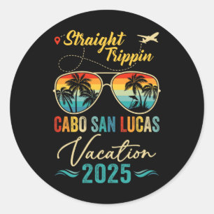 Straight Trippin Cabo San Lucas 2025 Familien-Somm Runder Aufkleber