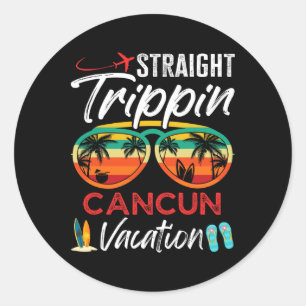 Straight Trippin Cancun Mexiko Paare Familie Vaca Runder Aufkleber