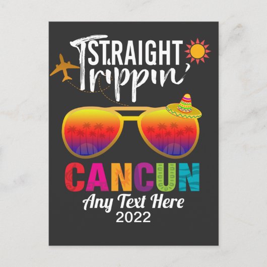 Straight Trippin Cancun Mexiko Reiseurlaub Postkarte (Vorderseite)