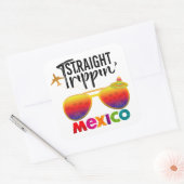 Straight Trippin Mexiko Reiseroute Group Quadratischer Aufkleber (Umschlag)