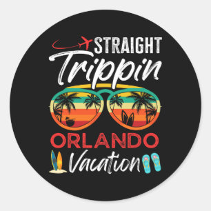 Straight Trippin Orlando Paare Familienurlaub G Runder Aufkleber