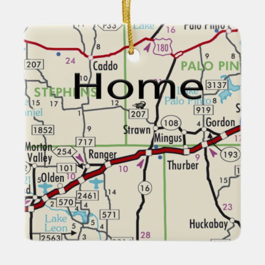 Straight TX Map Keramikornament (Vorderseite)