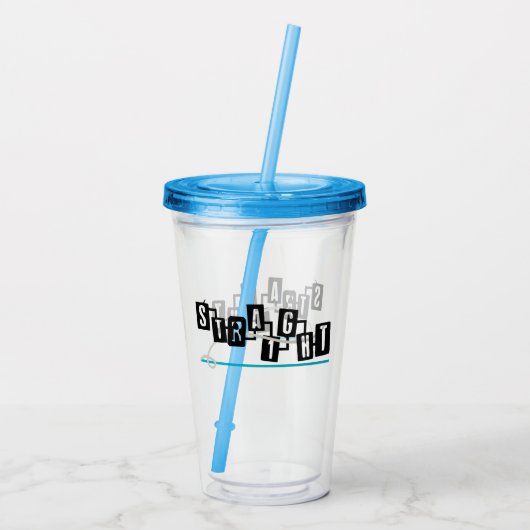 Straight.w Acryltrinkbecher (Rückseite)