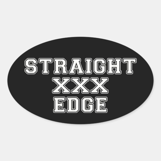 Straightedge Ovaler Aufkleber (Vorderseite)
