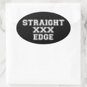Straightedge Ovaler Aufkleber (Tasche)