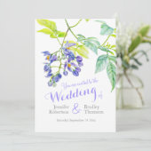 Strampler Aquarell Blumen lila Hochzeit lädt ein Einladung (Stehend Vorderseite)