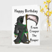 Strampler der Sensenmann - lustige Karte (Gelbe Blume)