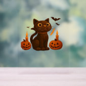 Strampler Pumpkin Cat Halloween Geschenk überversi Acrylschild (Neutral)