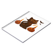 Strampler Pumpkin Cat Halloween Geschenk überversi Notizblock (Linke Seite)