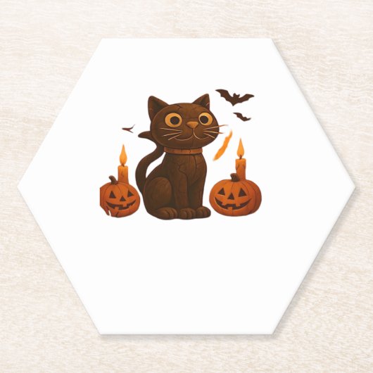 Strampler Pumpkin Cat Halloween Geschenk überversi Untersetzer (Vorderseite)