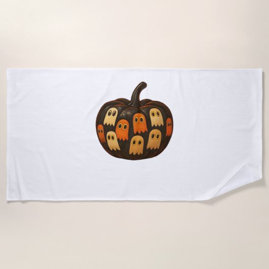 Strampler Pumpkin Ghosts Halloween Geschenk Classi Strandtuch (Vorderseite)