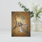 Strampler Village Whimsical Postcard Postkarte (Stehend Vorderseite)