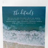 Strand 3 in 1 Hochzeit in Urlaubsort Dreifach Gefaltete Einladung (Innen Erste Seite)