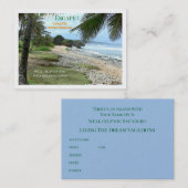 Strand, Abfahrt zur Insel/Agent Visitenkarte (Vorne/Hinten)