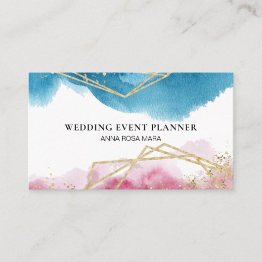 *~* Strand-abstrakte rosa blaue Visitenkarte (Vorderseite)