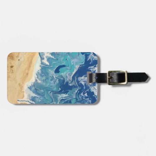 Strand Abstrakter Personalisierter Gepäckanhänger (Vorderseite horizontal)