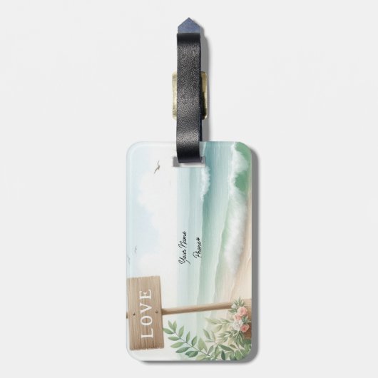 Strand am Liebe Gepäckanhänger (Rückseite vertikal)