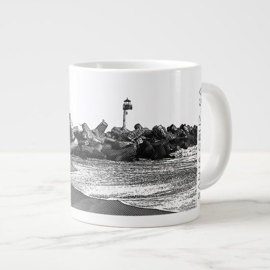 Strand am Meer, Santa Cruz 20 oz Jumbo Tasse (Vorderseite Rechts)