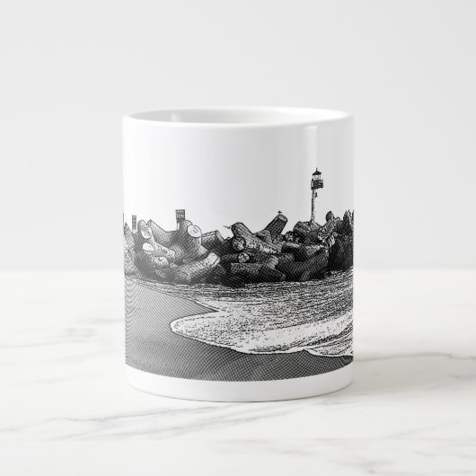 Strand am Meer, Santa Cruz 20 oz Jumbo Tasse (Vorderseite)