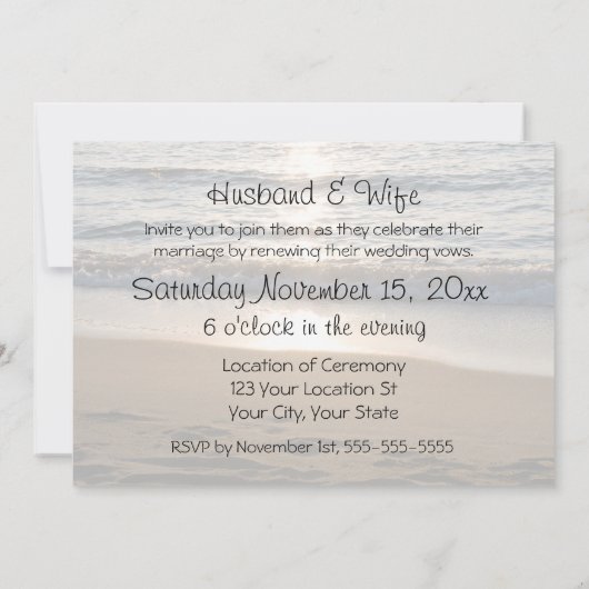 Strand an den einladung (Rückseite)