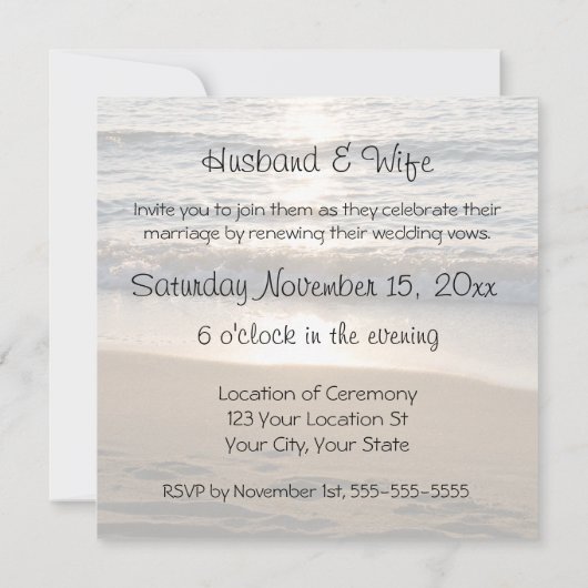 Strand an den einladung (Rückseite)