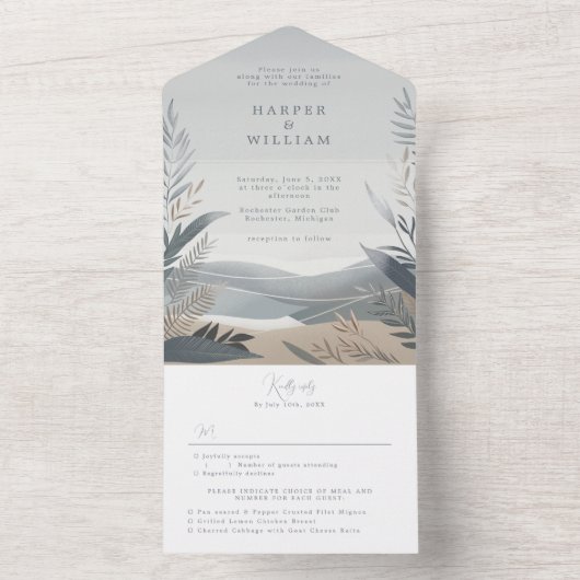 Strand an der Küste All in One Wedite All In One Einladung (Innen Boden)