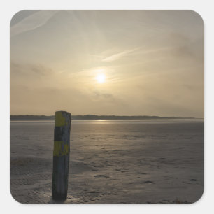Strand an der Nordsee Quadratischer Aufkleber