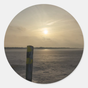 Strand an der Nordsee Runder Aufkleber