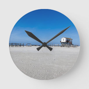Strand an der Nordsee, Sankt Peter Ording Runde Wanduhr