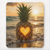 Strand-Ananas mit ausgehöhltem Herzen Mousepad (Vorne)