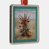 Strand-Ananas mit roter Weihnachtsverzierung Ornament Aus Metall (Rechts)