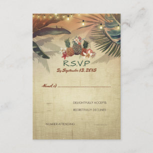 Strand-Ananas-Palmen-rustikale Hochzeit UAWG Karte