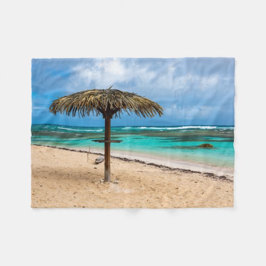 Strand Anse des Rochers Fleecedecke (Vorderseite (Horizontal))