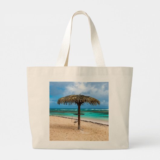 Strand Anse des Rochers Jumbo Stoffbeutel (Rückseite)