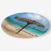 Strand Anse des Rochers Pappteller (Schrägansicht)