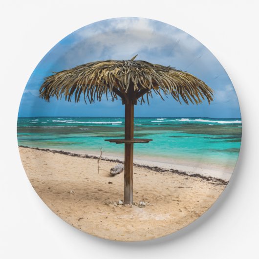 Strand Anse des Rochers Pappteller (Vorderseite)