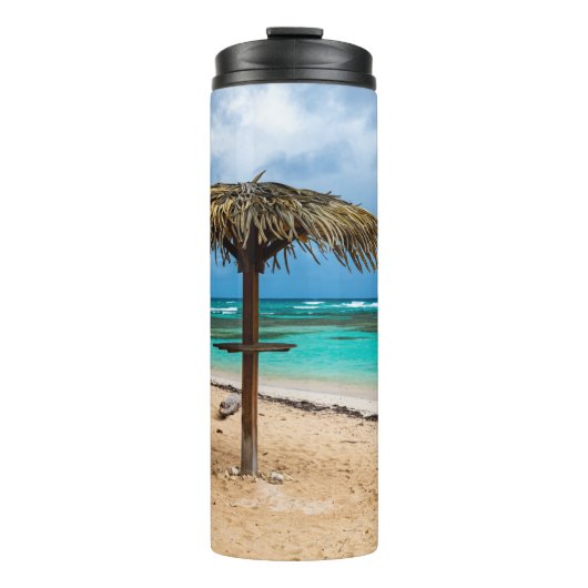 Strand Anse des Rochers Thermosbecher (Vorderseite)