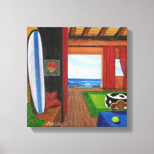 Strand-Ansicht in Hawaii Leinwanddruck