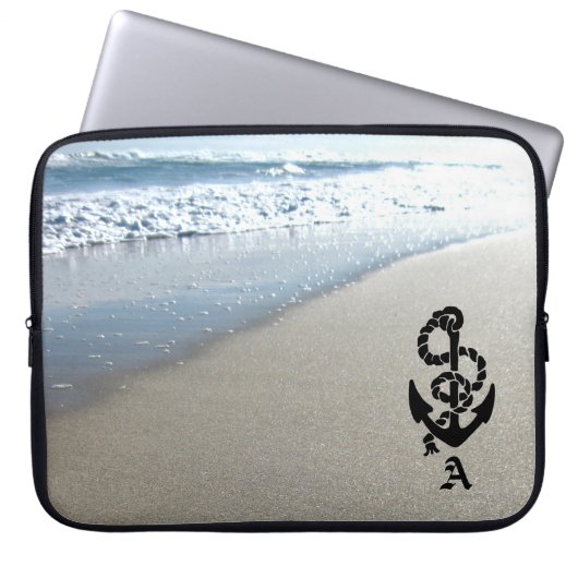 Strand-antiker Anker-personalisierte Laptop-Hülse Laptopschutzhülle (Vorderseite)