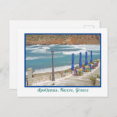 STRAND APOLLONAS, NAXOS INSEL, GRIECHENLAND POSTKARTE (Vorne/Hinten)
