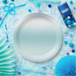 Strand Aqua Blue Ombre Pappteller