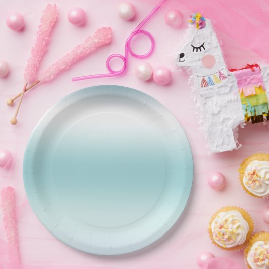 Strand Aqua Blue Ombre Pappteller (Party)