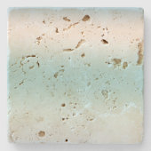 Strand Aqua Blue Ombre Steinuntersetzer (Vorderseite)