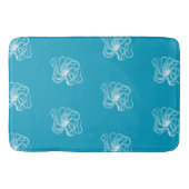 Strand Aqua Blue White Octopus Badematte (Vorderseite)