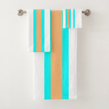 Strand Aqua Pfirsich Orange Weiß Gestreift
