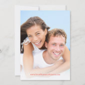 Strand Aquamarin & Coral Conch Muschel Hochzeit in Einladung (Rückseite)