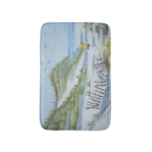 Strand-Aquarell Badematte (Vorderseite Vertikal)