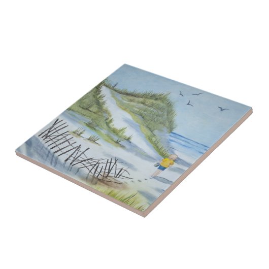 Strand-Aquarell Fliese (Seite)