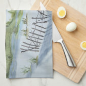 Strand-Aquarell Handtuch (Viertel Falte)